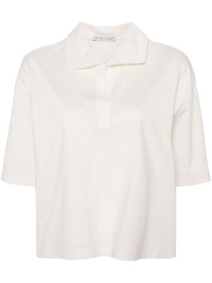 Moncler logo-patch jersey polo shirt - White