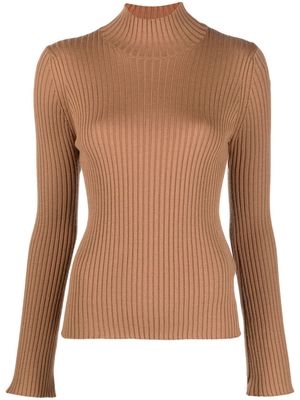 Moncler logo-patch knitted jumper - Neutrals