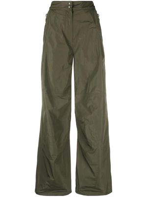Moncler logo-patch lightweight flared trousers - Green