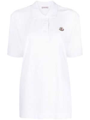 Moncler logo-patch short-sleeve polo shirt - 001 WHITE