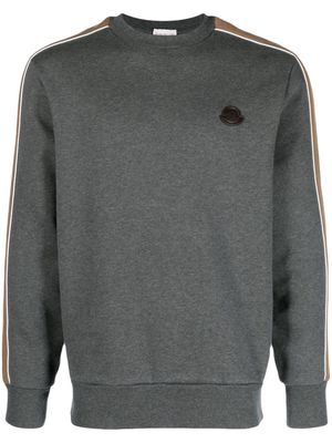 Moncler logo-patch stripe-detail jumper - Grey