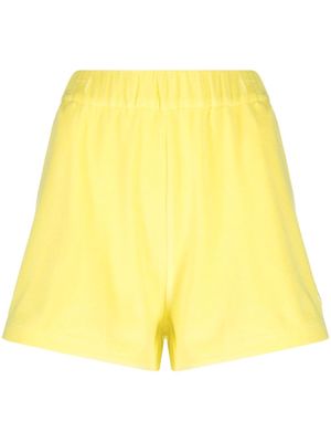Moncler logo-patch terry-cloth shorts - Yellow
