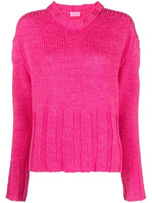 Moncler logo-patch wool-blend jumper - Pink