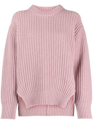Moncler logo-patch wool jumper - Pink