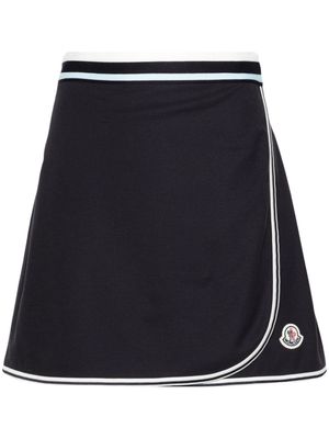 Moncler logo-patch wrap tennis skirt - Blue