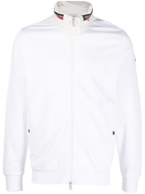 Moncler logo-patch zip-up sweatshirt - White