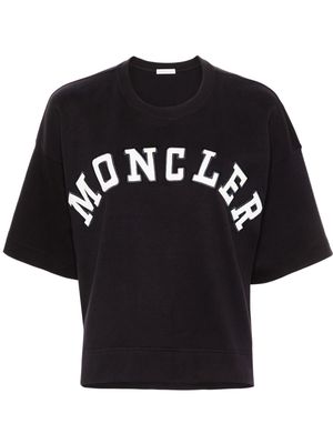 Moncler logo-patches cotton T-shirt - Blue