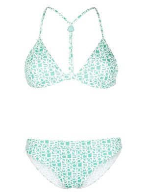 Moncler logo-print bikini - Green