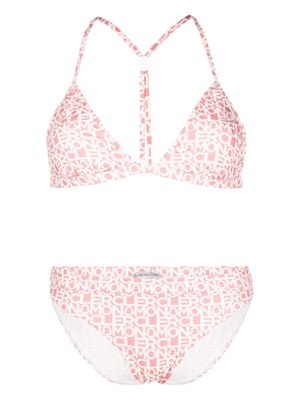Moncler logo-print bikini - Pink