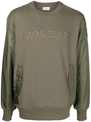 Moncler logo-print cotton sweatshirt - Green