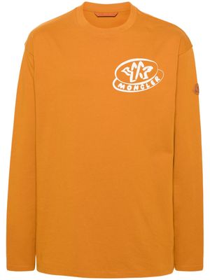 Moncler logo-print cotton sweatshirt - Orange