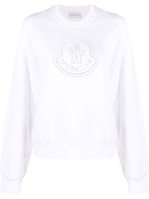 Moncler logo-print cotton sweatshirt - White