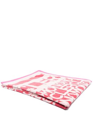 Moncler logo-print cotton towel - Pink
