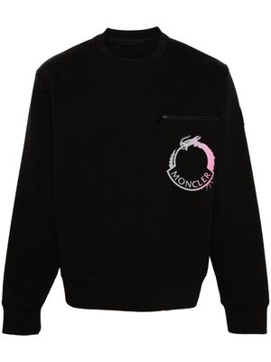Moncler logo-print drop-shoulder sweatshirt - Black