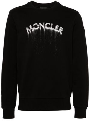 Moncler logo-print faded-effect sweatshirt - Black