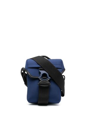 Moncler logo-print shoulder bag - Blue