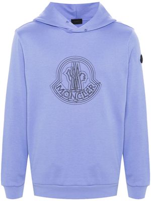 Moncler logo-printed cotton hoodie - Purple