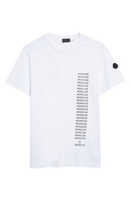 Moncler Logo Short Sleeve Cotton Graphic T-Shirt in Brilliant White