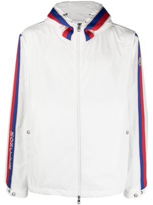 Moncler logo-tape detail jacket - 034 NATURAL WHITE