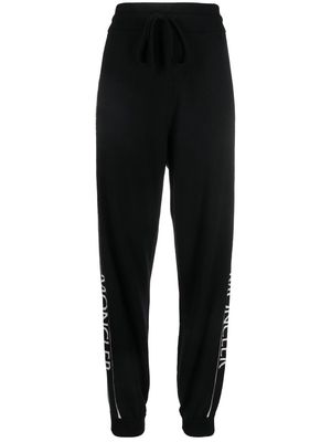 Moncler logo-tape knitted trackpants - Black