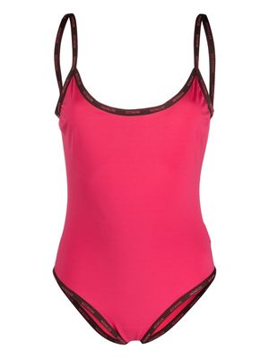 Moncler logo-tape swimsuit - Pink