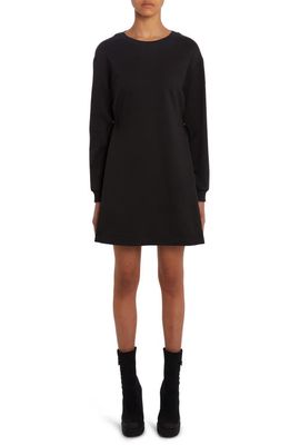 Moncler Long Sleeve Skater Sweatshirt Dress in Black