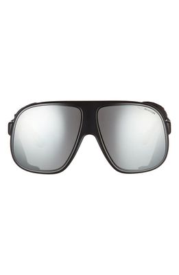 Moncler Lunettes Diffractor 66mm Mirrored Sunglasses in Black/Smoke Mirror