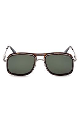 Moncler Lunettes Kontour 52mm Square Sunglasses in Havana & Green /Green