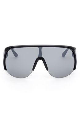 Moncler Lunettes Phantom Polarized Shield Sunglasses in Shiny Black /Smoke