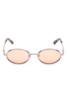 Moncler Lunettes Tatou 55mm Oval Sunglasses in Rose Gold /Bordeaux Mirror