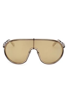 Moncler Lunettes Vangarde 56mm Shield Sunglasses in Gold /Gold Mirror