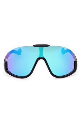 Moncler Lunettes Visseur Sunglasses in Black /Turquoise Pink Mirror