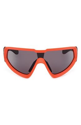 Moncler Lunettes Wrapid Shield Sunglasses in Matte Orange /Smoke