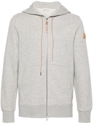 Moncler mélange-effect zip-up hoodie - Grey