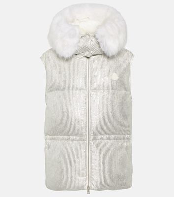 Moncler Mergule faux fur-trimmed down vest