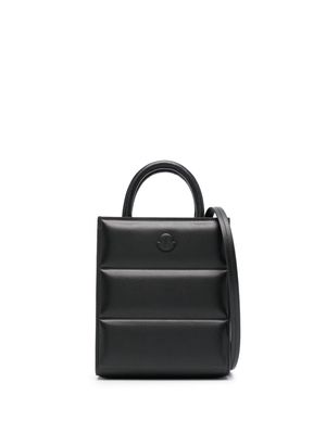 Moncler mini Doudoune leather tote bag - Black