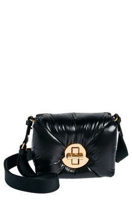 Moncler Mini Puf Quilted Nylon Crossbody Bag in Black