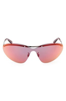 Moncler Mirrored Shield Sunglasses in Ruthenium/Bordeaux Mirror