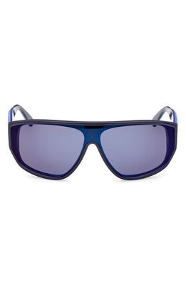 Moncler Mirrored Shield Sunglasses in Shiny Blue /Blue Mirror