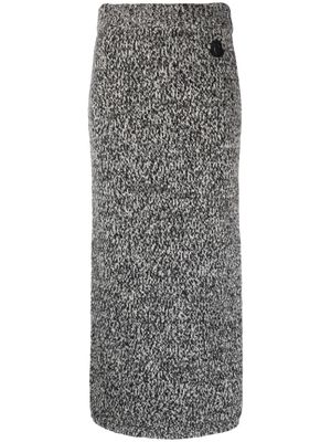 Moncler mouliné wool pencil skirt - Black