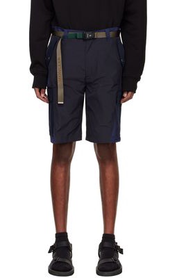 Moncler Navy Polyester Shorts