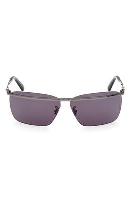Moncler Niveler 67mm Oversize Rectangular Sunglasses in Gunmetal Black /Smoke