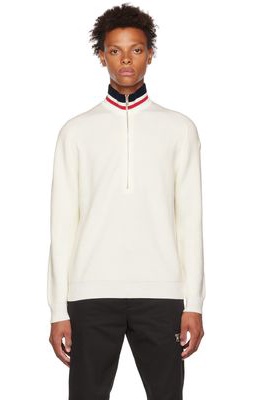 Moncler Off-White Half-Zip Sweater