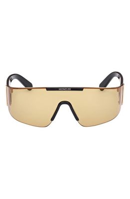 Moncler Ombrate Shield Sunglasses in Black/Pale Gold /Honey