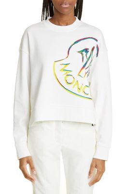 Moncler Oversize Logo Graphic Sweatshirt in White
