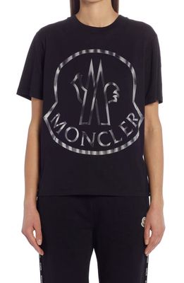 Moncler Oversize Logo Graphic Tee in Black