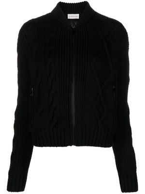 Moncler padded cable-knit cardigan - Black