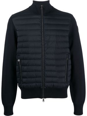 Moncler padded contrast-sleeve jacket - Blue