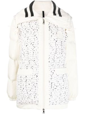 Moncler padded tweed coat - Neutrals