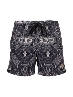 Moncler paisley-print swim shorts - Black